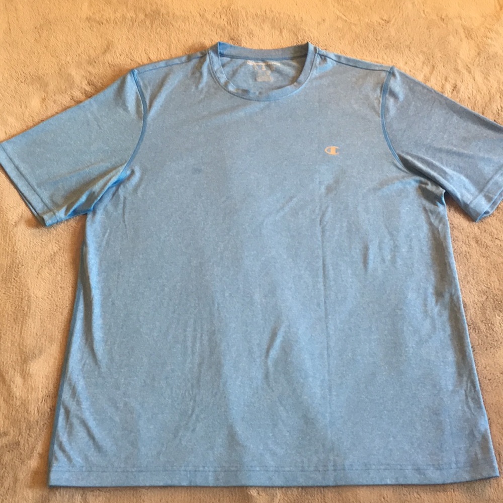 Blue men’s champion workout shirt large
